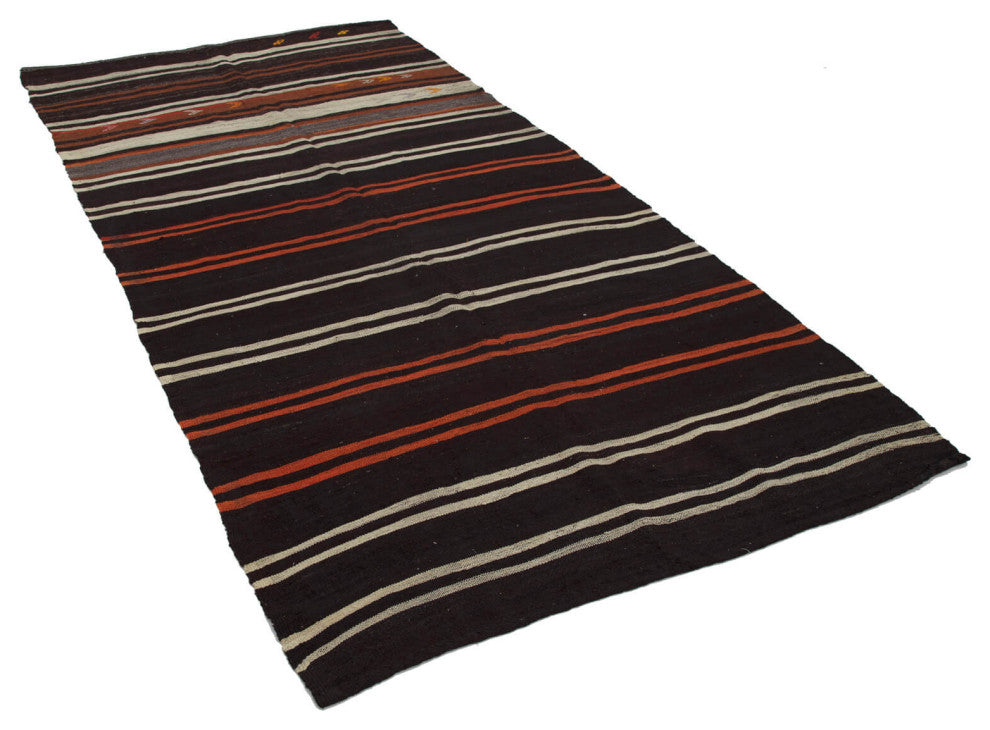 Rug N Carpet - Handmade Anatolian 5' 6'' x 10' 5'' Vintage Goat Hair Kilim Rug