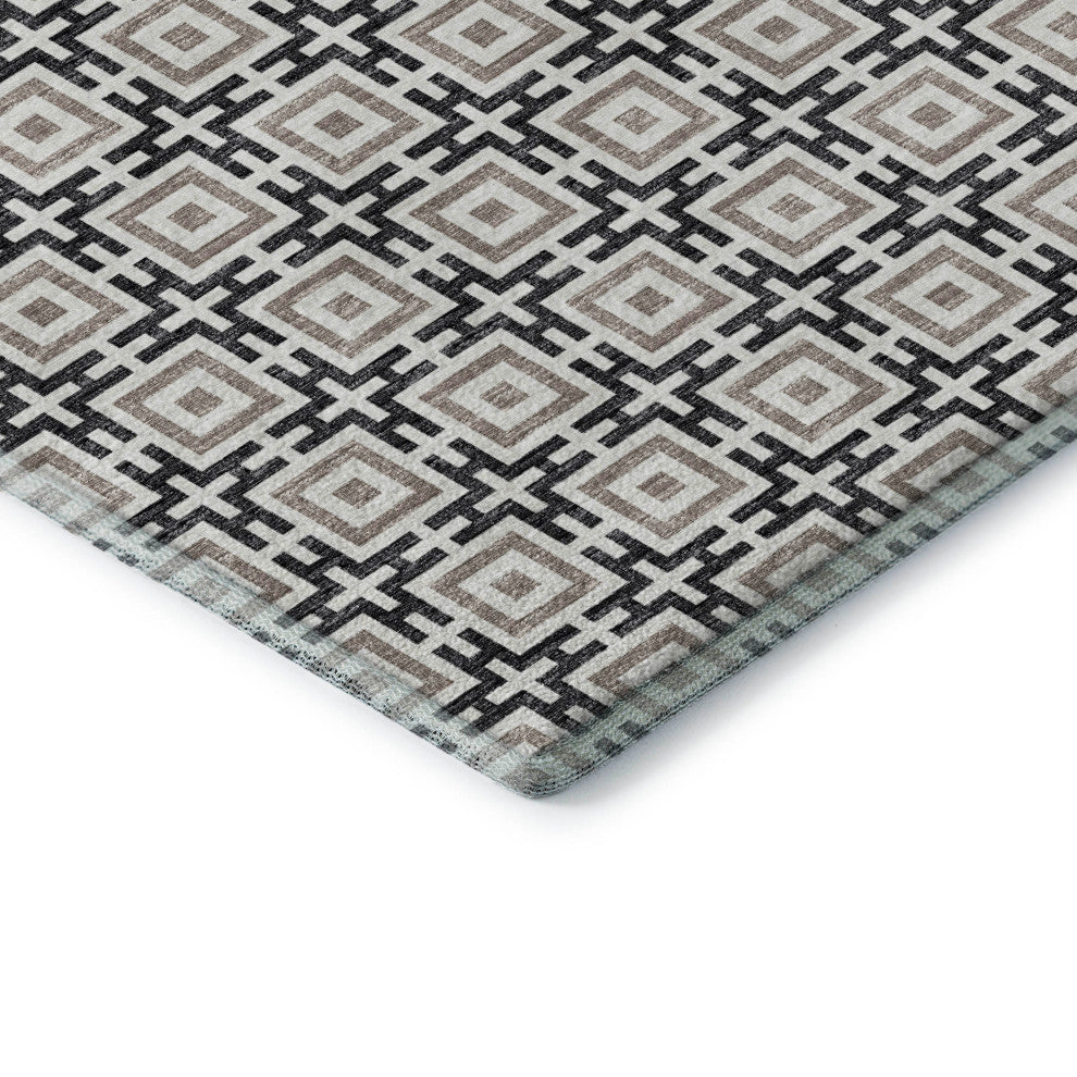 Addison Premium Washable Mayfield AMF139 Black 3' x 5' Rug