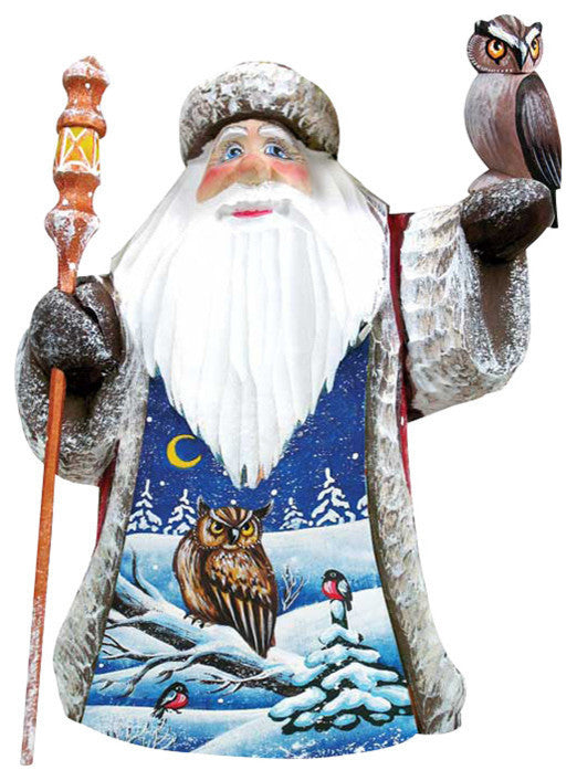 Watchful Owls, Woodcarved Figurine