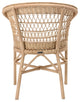 Emma Dining Chair With Cushion, Natural Finish, Canvas White Upholstery