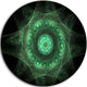 Growing Radial Green Fractal Flower Art, Floral Disc Metal Artwork, 36"