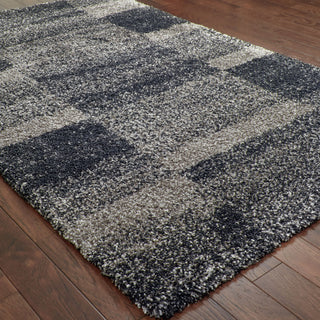 Hartley Shaded Blocks Gray and Charcoal Area Rug, 6'7"x9'6"