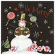 "Sweet Snowmen IV Black" Digital Paper Print by Anne Tavoletti, 32"x32"