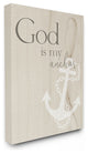 God Is My Anchor Wood Texture Oversized Stretched Canvas Wall Art, 24"x30"