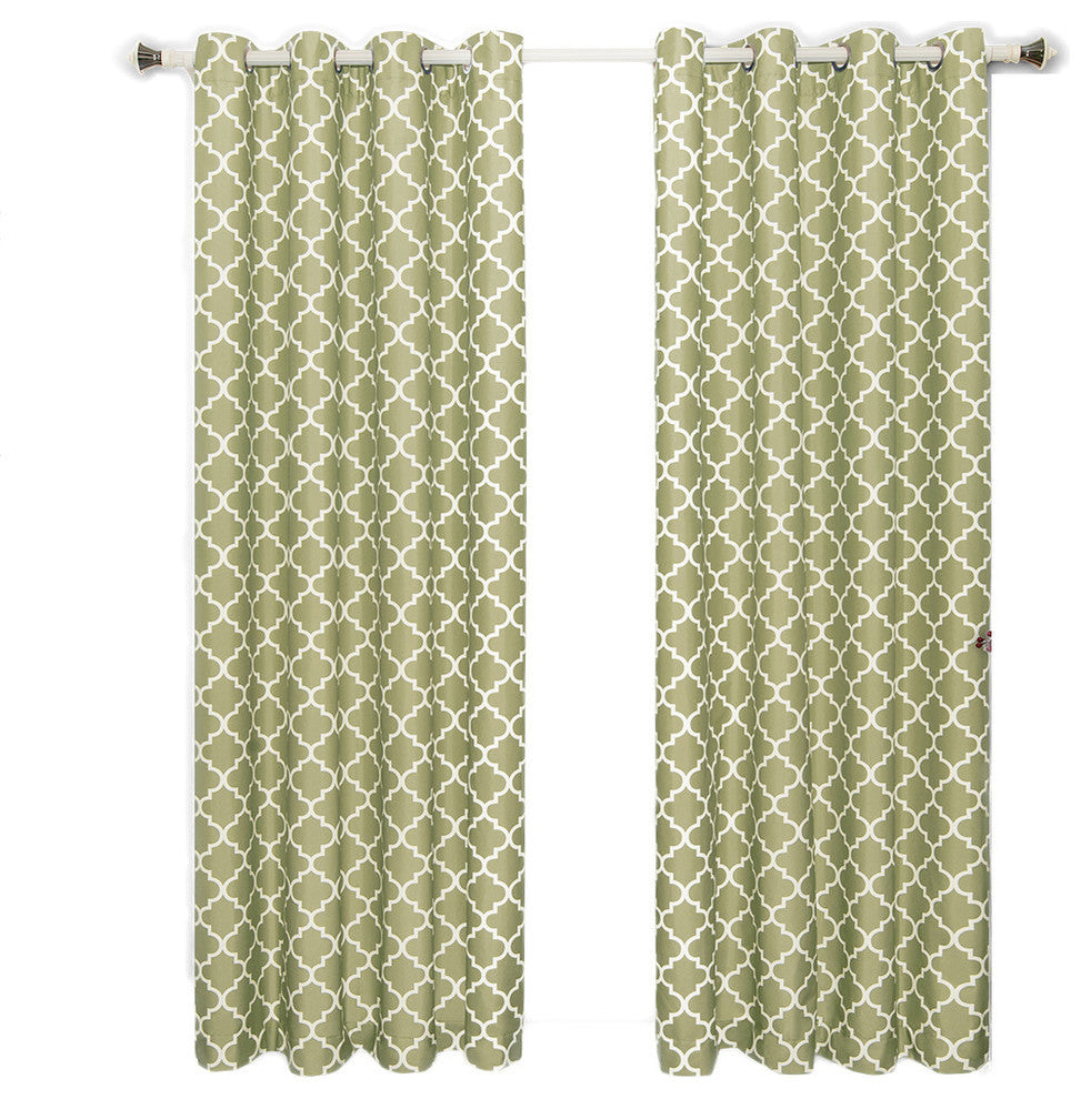 Meridian Room Darkening Grommet Panels, 2PC, Green, 104"x108"