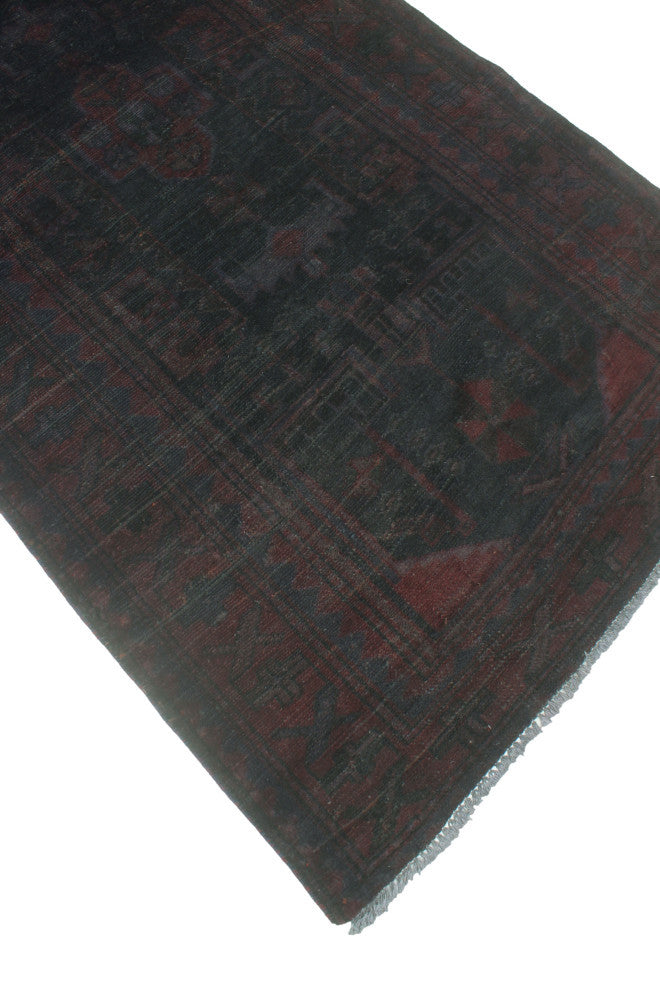 Winchester Kilim Eldric Charcoal/Purple Runner, 3'5x9'5
