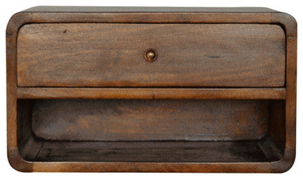 Chestnut Curve Floating Nightsand