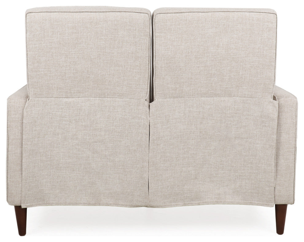 Manville Tufted Loveseat Pushback Recliner, Wheat/Dark Espresso, Fabric