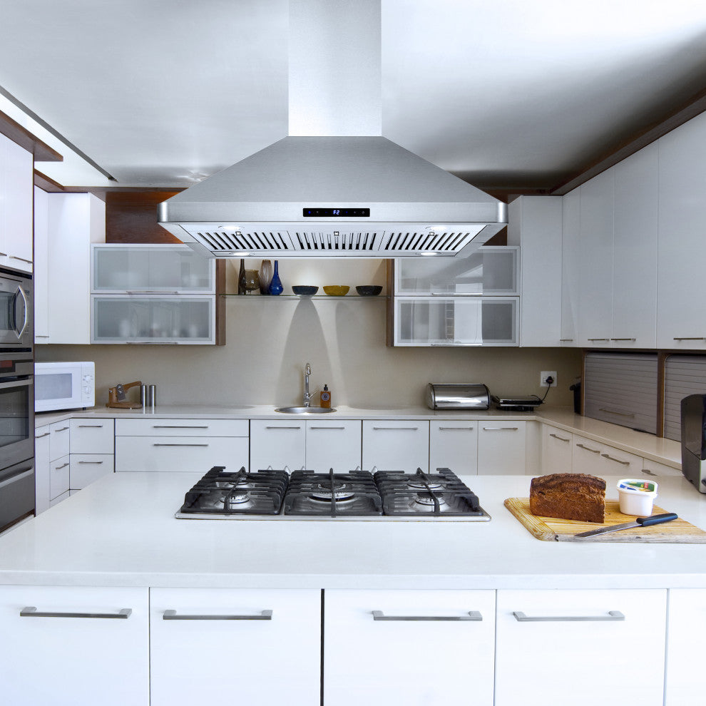 5PC Kitchen Package with 36" Freestanding Gas Range & 36" Island Range Hood
