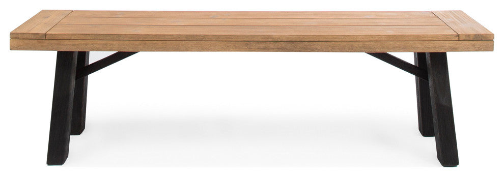 GDF Studio Arlington Brushed Gray Acacia Wood Dining Set