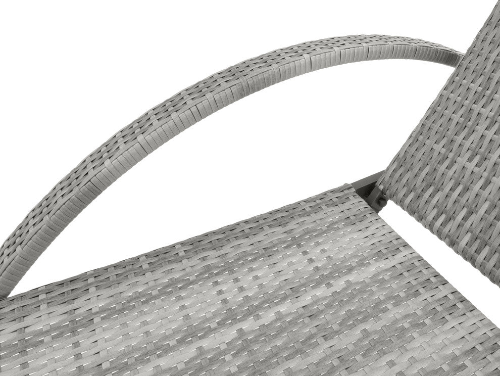 Cannes 2 Piece Aluminum Outdoor Patio Chaise Lounge Chairs, Moroccan Cream