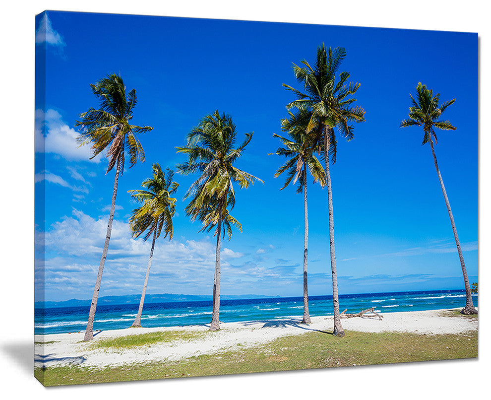 "Bright And Clear Tropical Beach" Seascape Art Canvas, 40"x30"