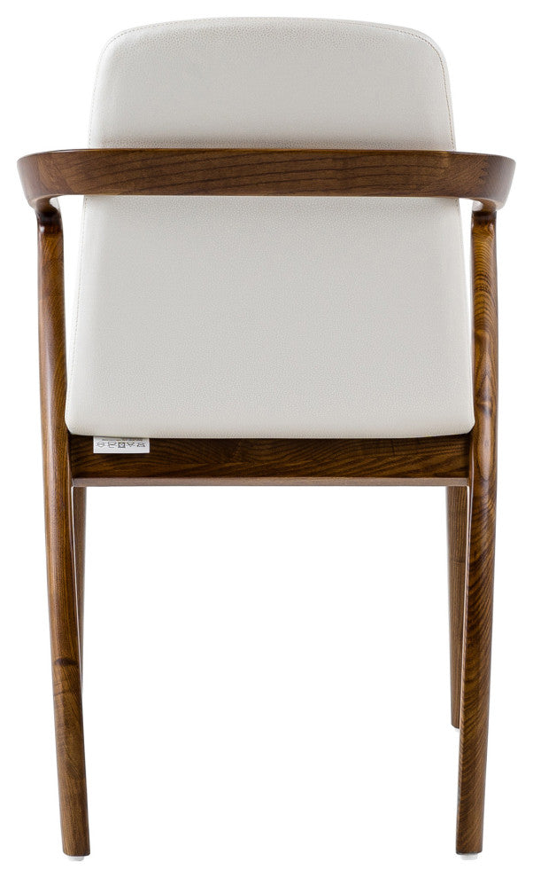 Falcon Dining Chair, Walnut and Cream, Wood and Leatherette