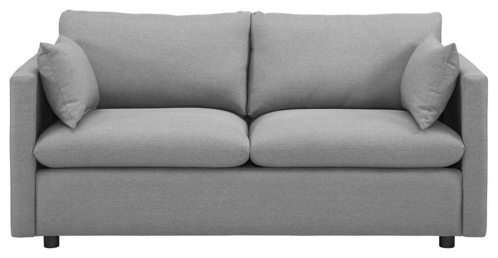 Activate Upholstered Fabric Sofa, Light Gray