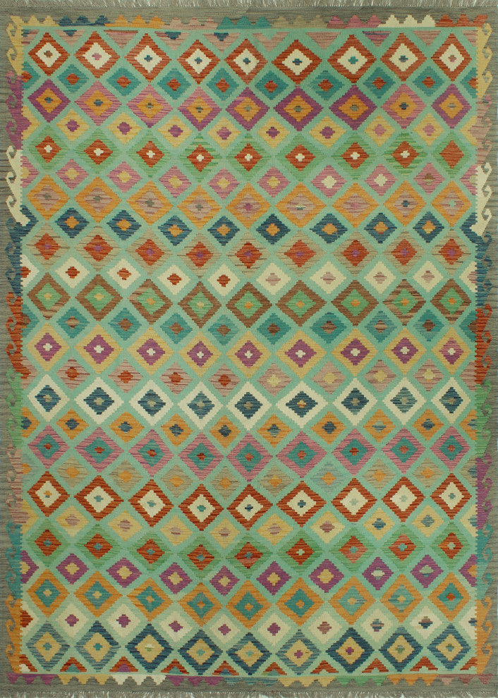 Sangat Kilim Ellianna Light green/Rust Rug, 7'11x11'0