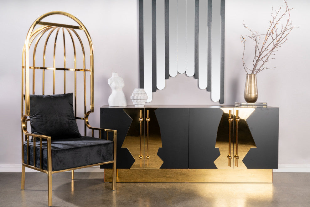 Callista Sideboard, Black and Gold