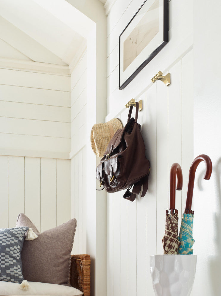 Davenport Transitional Double Robe Hook, Golden Champagne