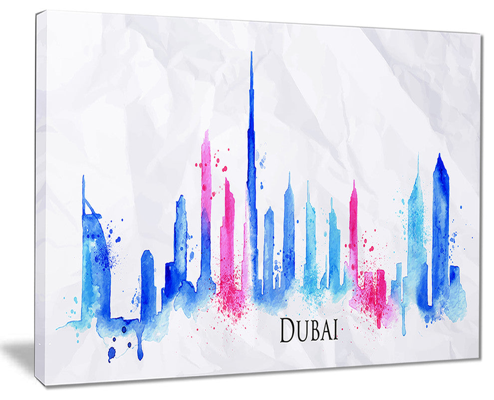 "Colorful Dubai Silhouette" Canvas Print