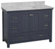 Paige 48" Bathroom Vanity, Marine Gray, Carrara Marble
