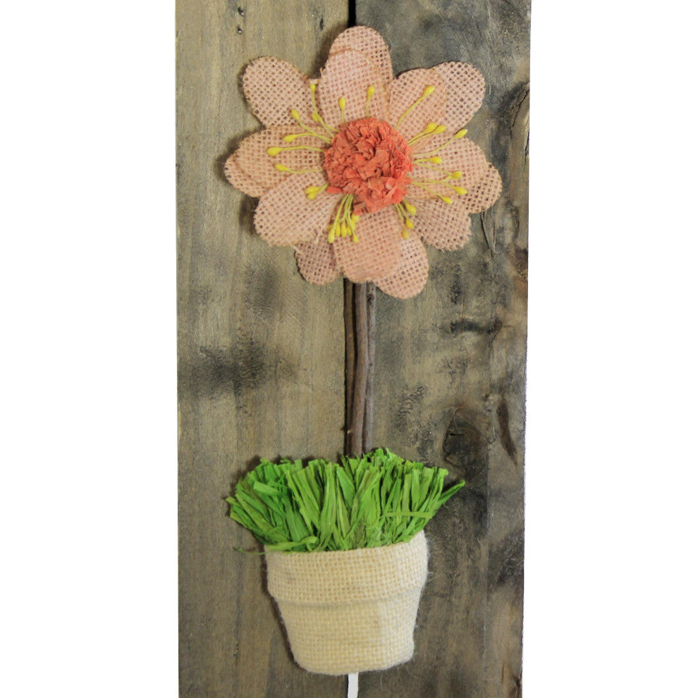 Home Flower Wall Decor Burlap Wood L Potted Plant Daisy