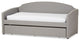 Lanny Linen Nail Heads Arched Back Sofa Twin Daybed With Trundle Bed, Gray