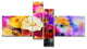Bunch of Colored Daisy Flowers, Large Floral Canvas Art Print, 60"x32", 4 panels