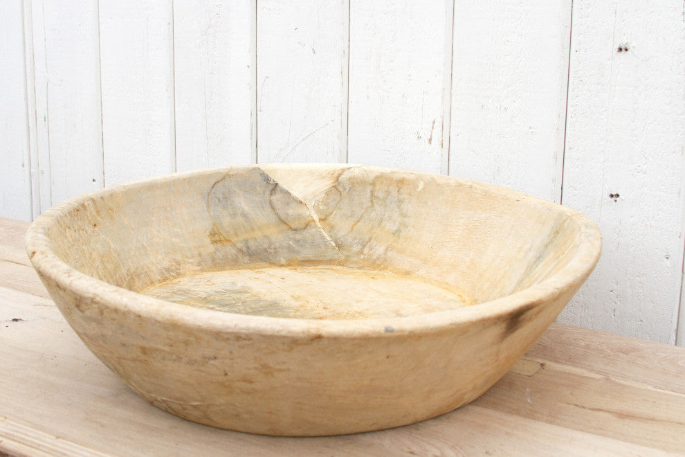 Rare Oversize Antique Bleached Bowl