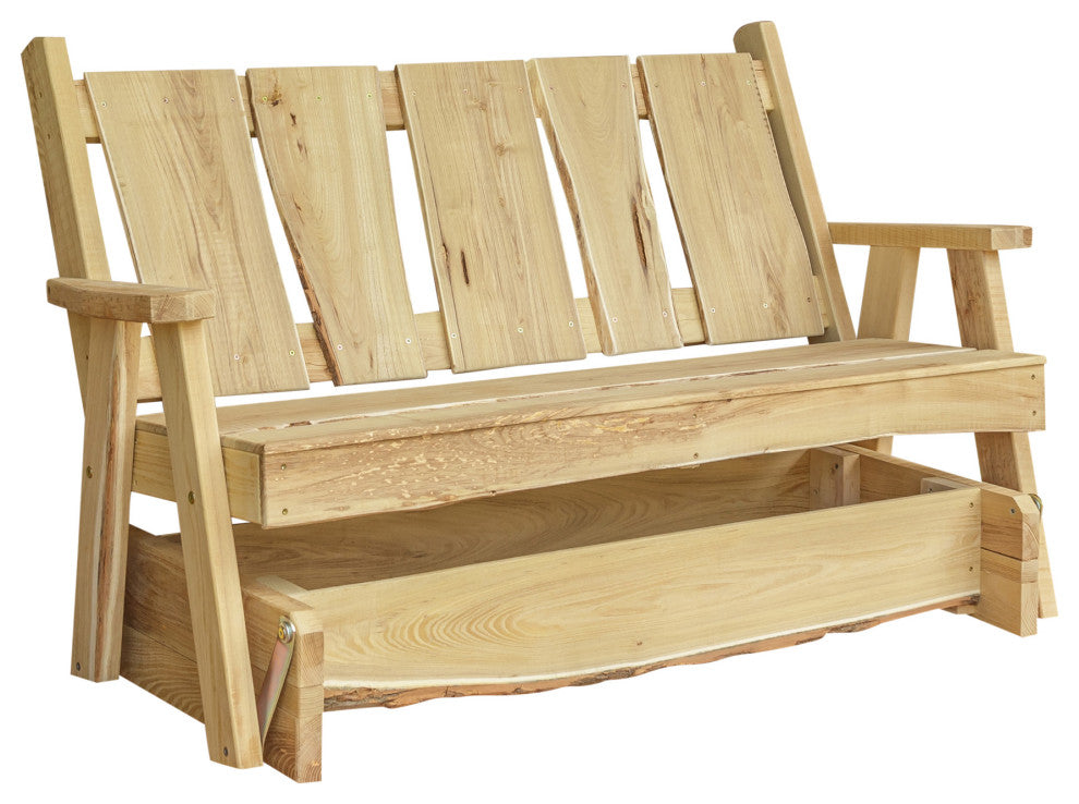 Live Edge Locust Timberland Glider Bench, Unfinished, 5 Foot