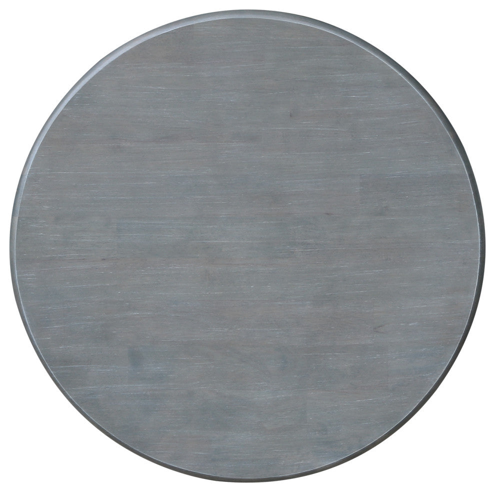 Round Top Pedestal Table, White/Heather Gray, 30 Inch Round