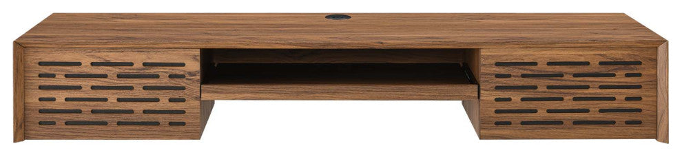 Computer Work Desk, Walnut, Wood, Modern, Mid Century Home Business Office