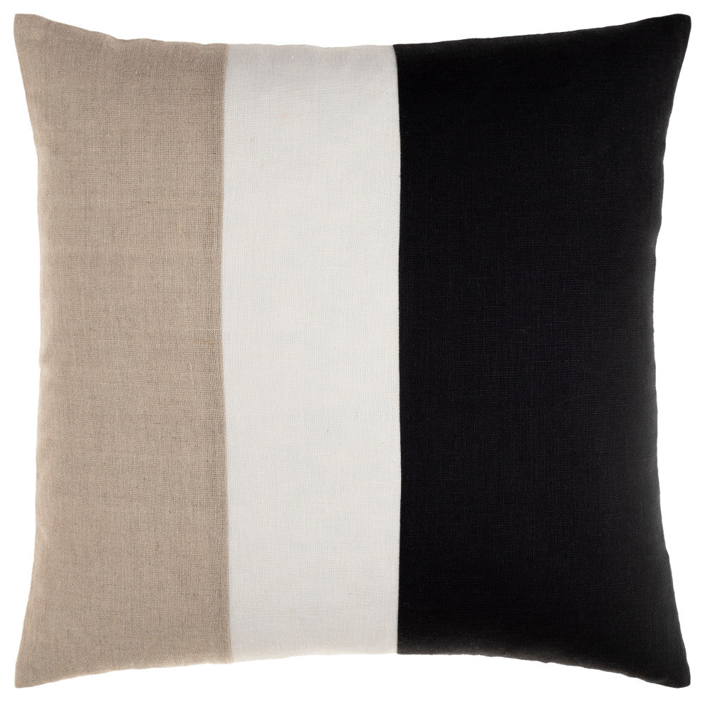 Surya Roxbury Black Pillow Shell With Polyester Insert 18"H X 18"W