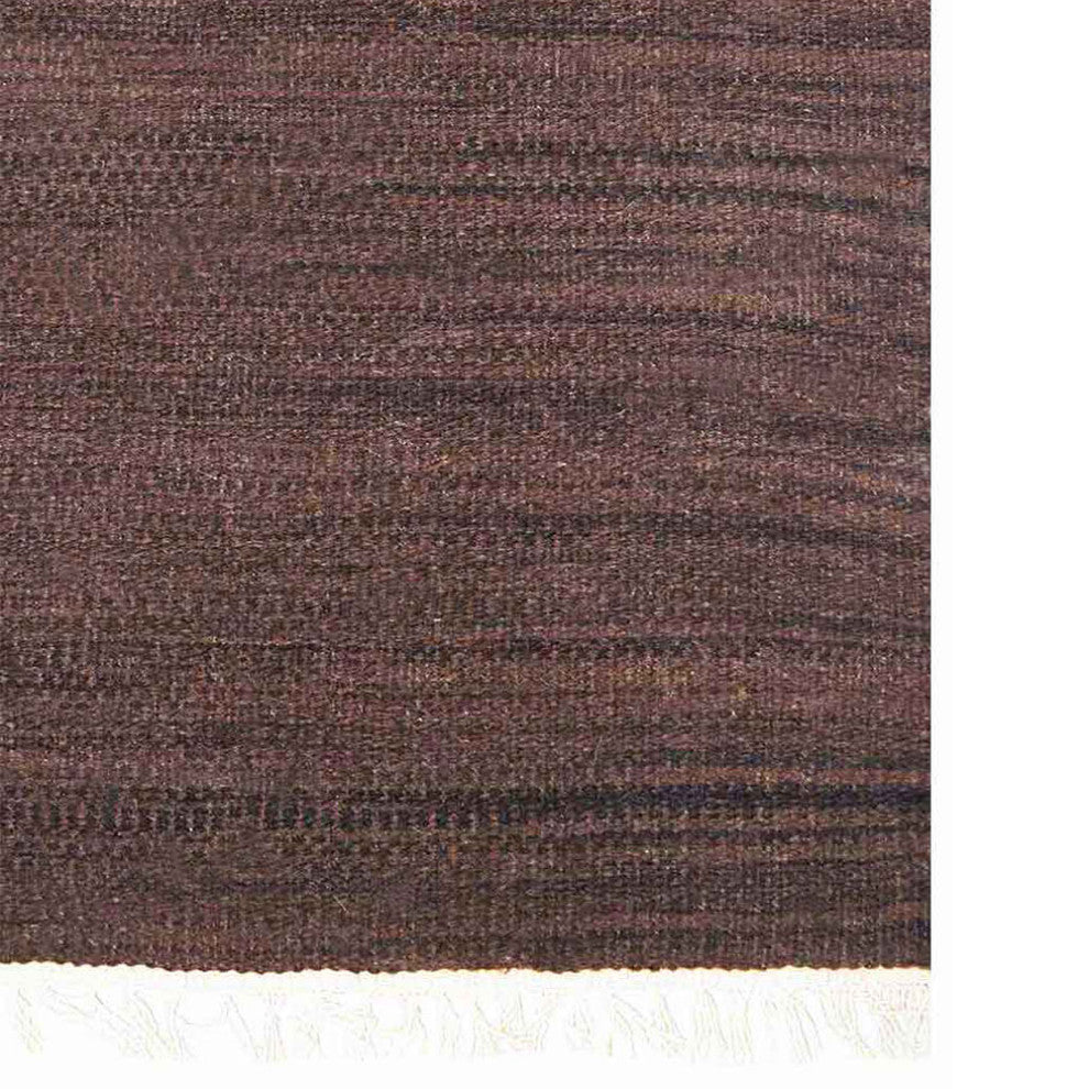 HAND WOVEN FLAT WEAVE KILIM WOOL ECO-FRIENDLY AREA RUGS,Brown, Solid Design