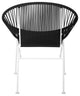 Concha Indoor/Outdoor Handmade Dining Chair, Black Weave, White Frame