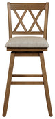 Brookline Oak High Back Wood Bar Stool, 42.5 in.