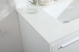 Rabi Single Bathroom Vanity, White, 30"