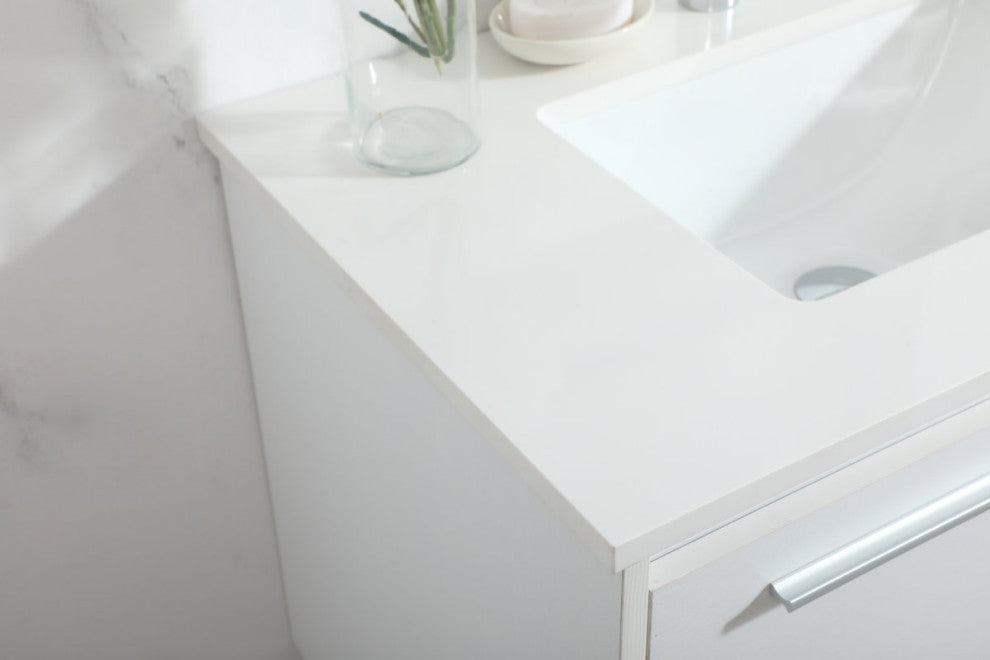Rabi Single Bathroom Vanity, White, 30"