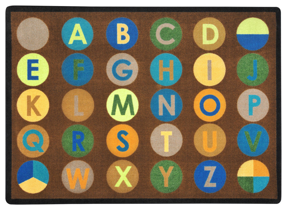 Kid Essentials Rug, Alpha-Dots, Earthtone, 5'4"x7'8"