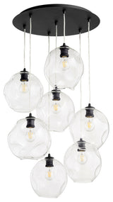 Quorum 67-69 Seven Light Pendant, Black Finish