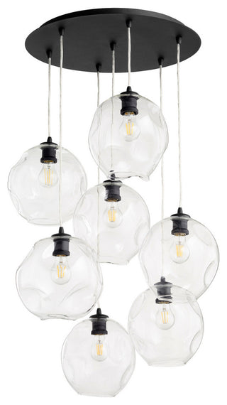 Quorum 67-69 Seven Light Pendant, Black Finish