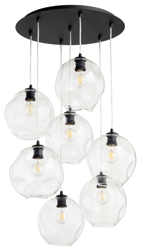 Quorum 67-69 Seven Light Pendant, Black Finish