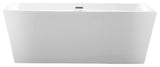 Freestanding Acrylic Bathtub, White/Brushed Nickel, L, 67"