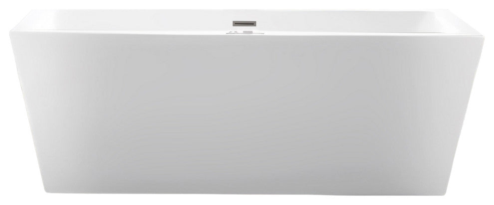 Freestanding Acrylic Bathtub, White/Brushed Nickel, L, 67"