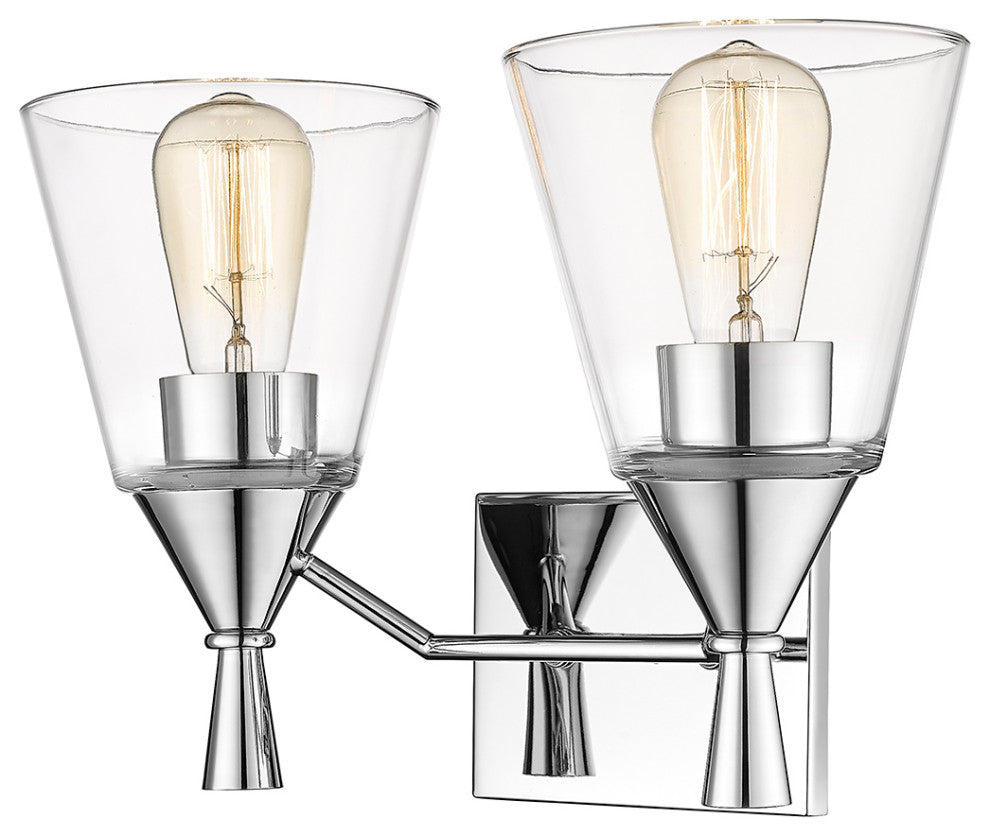 Artini  2 Light 14.5" Chrome Bathroom Vanity Light