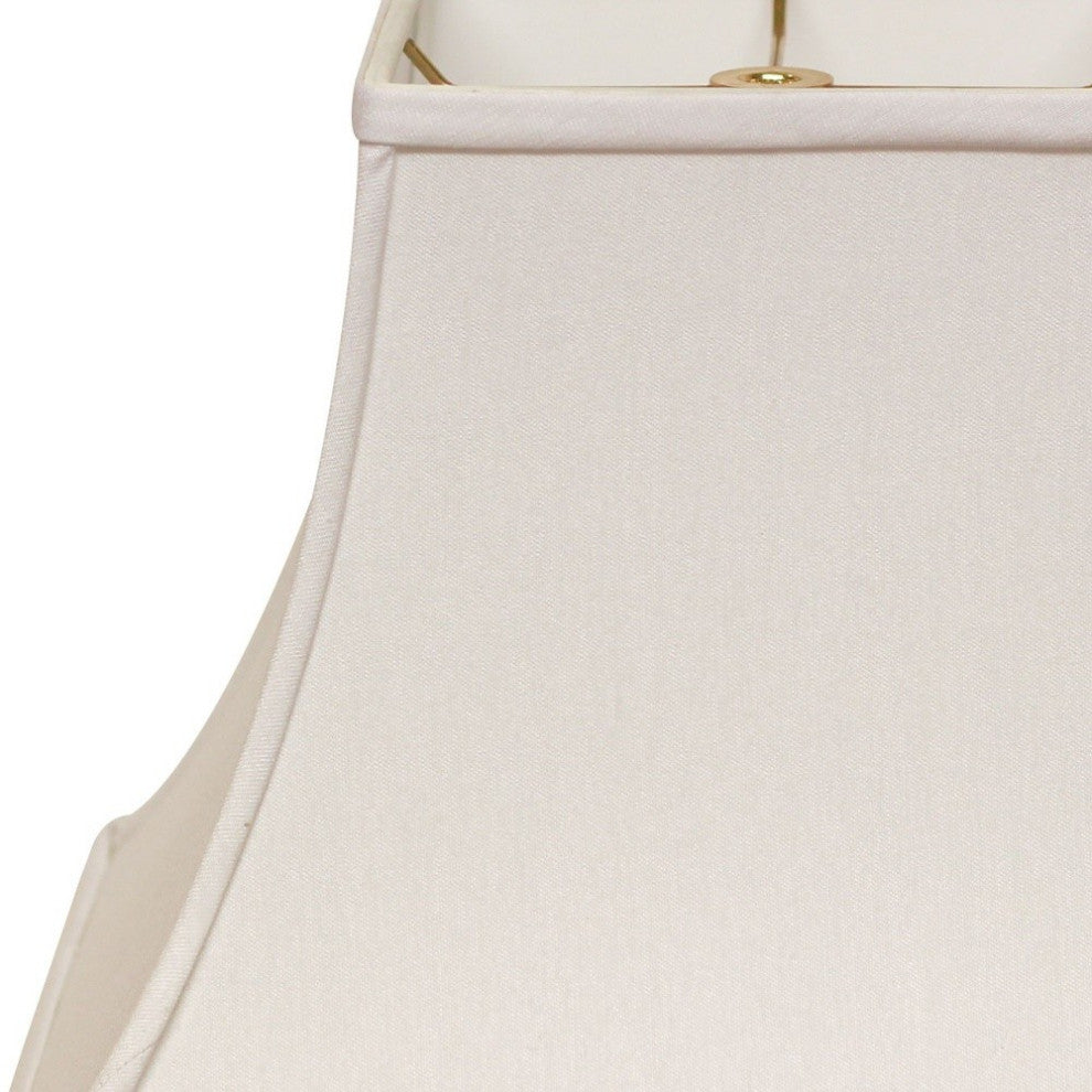 14" White Premium Square Bell Slanted No Slub Lampshade