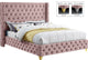 Savan Velvet Upholstered Bed, Pink, Full