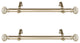 Swivel 1" Diameter Side Curtain Rod 12-20" Long, Set of 2, Light Gold