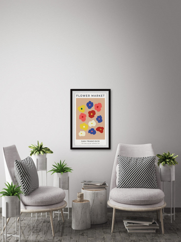 "Flower Market San Francisco" Framed Painting Print, 8x12