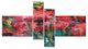 Red Poppies Acrylic Drawing, Extra Large Floral Wall Art, 60"x32", 4 panels
