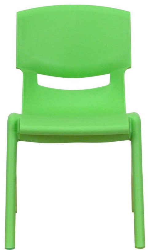 2 Pack Plastic Stackable School Chair with 12" Seat Height, Green