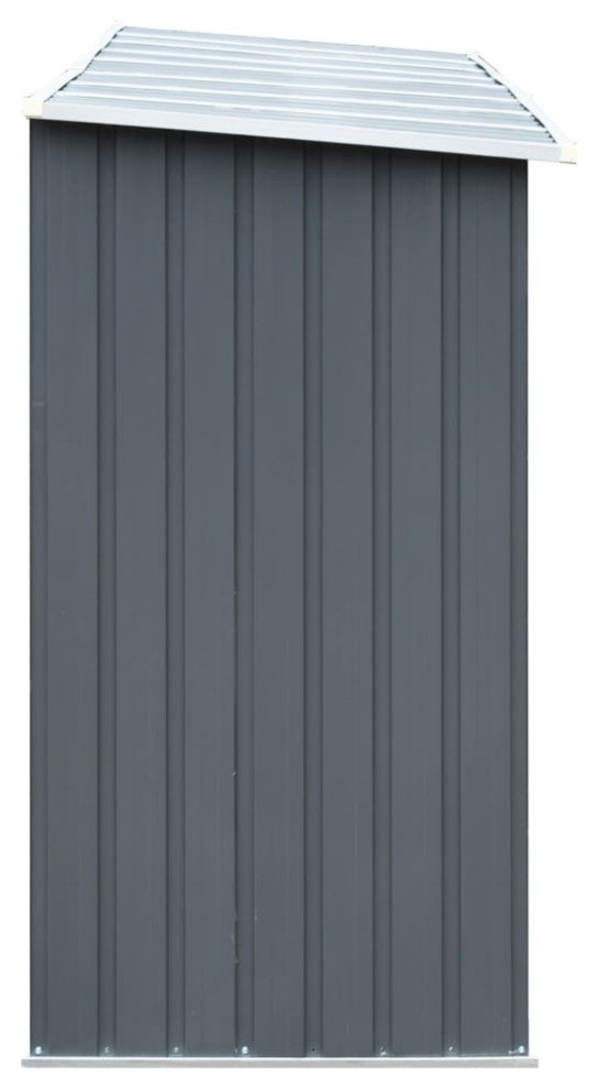 vidaXL Garden Log Storage Shed Galvanized Steel 130"x33"x60" Gray
